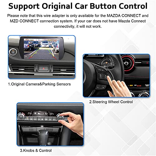 CARabc Apple Carplay Adapter Compatible with Mazda 2/3/6/CX3/CX5/CX9/MX5/FIAT 124 2014-2021 Year, Fit for Carplay & Android Auto, TK78-66-9U0C OEM Hub Retrofit Kit Fits MZD Connect System, 00008FZ34