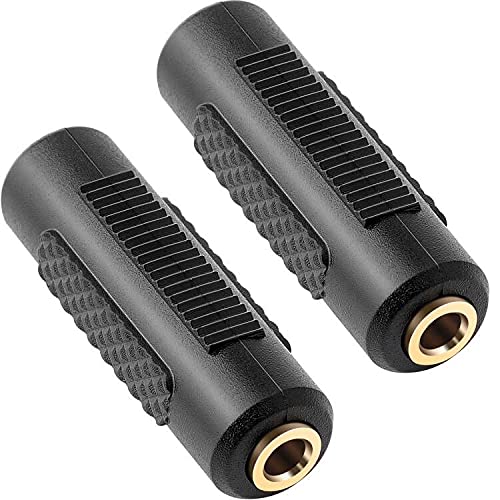 3.5mm to 3.5mm Stereo Jack Audio Adapter Female/Female Connectors,Gold Plated (2 Pack) - color: 2 Pack