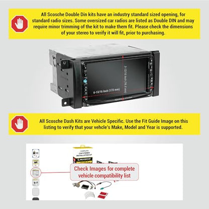 Scosche CR0714DDCS Double DIN Radio Install Dash Kit Compatible with Select 2007-19 Chrysler, Dodge or Jeep Vehicles - Complete Car Stereo Installation Kit - See Fit Guide in Images to Verify Vehicle - style: Premium Installation Set