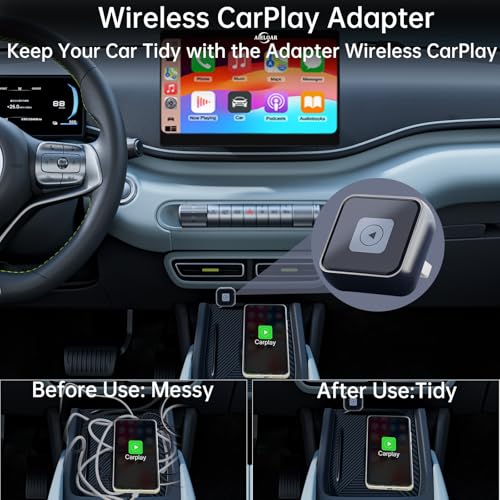 Wireless Carplay Adapter(2025 Upgrade), Plug and Play, Convert Wired to Wireless Bluetooth Carplay Adapter for iPhone - No Latency -Mini Size - size: Mini