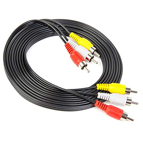 15FT RCA Audio/Video Composite Cable DVD/VCR/SAT Yellow/White/red connectors 3 Male to 3 Male - color: 15 FT