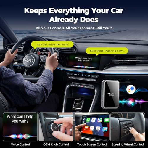 LAMTTO 2-in-1 Wireless CarPlay Adapter, HD Media Port for TV Stick/Switch