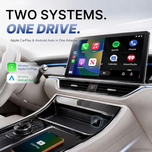 2-in1 Wireless CarPlay Adapter for Apple CarPlay & Android Auto - color: White
