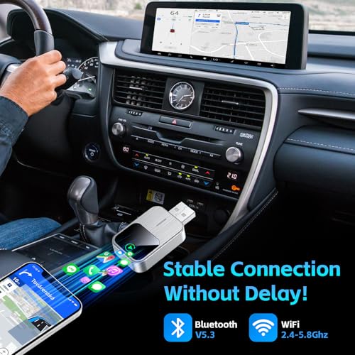 Plug and Play Wireless CarPlay Adapter for iPhone - color: silver