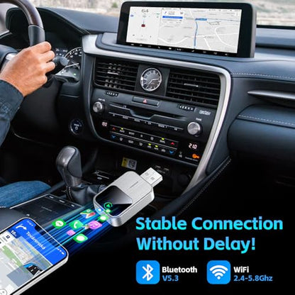 Plug and Play Wireless CarPlay Adapter for iPhone - color: silver