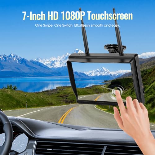 1080P 7" Wireless Backup Camera System for Furrion Pre-Wired RV Truck, DVR Split Screen Monitor & Magnetic IR Night Vision Rear View Camera, IP69 Waterproof for Trailer, Camper, A11 - size: 7" 1-CAM