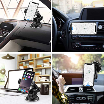 Wireless Car Charger,15W Qi Fast Charging Auto-Clamping Air Vent Windshield Dashboard Car Phone Mount,Long Arm Suction Cup Holder for iPhone Samsung LG - color: Black-2