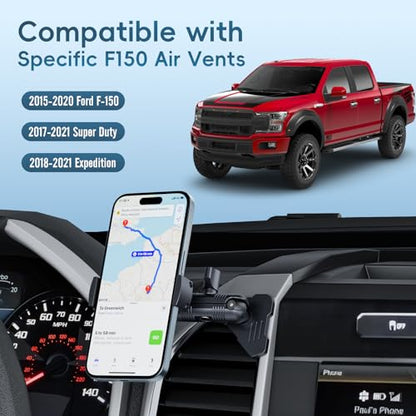 Car Metal Vent Phone Mount for 2015-2020 Ford F150 & 2017-2021 Super Duty - size: Universal Holder