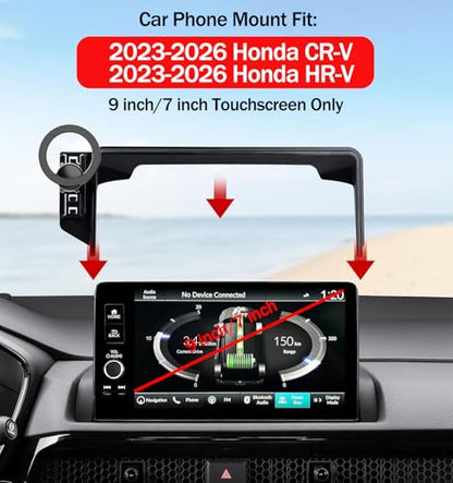 Car Phone Mount for 2023-2025 2026 Honda HR-V / 2023-2025 2026 Honda CR-V, Fits 7/9-Inch Touchscreen Only, for MagSafe Magnetic Car Phone Holder, Honda HR-V/CR-V Accessories - size: 23-26 CR-V & HR-V (7 & 9 inch screen only)