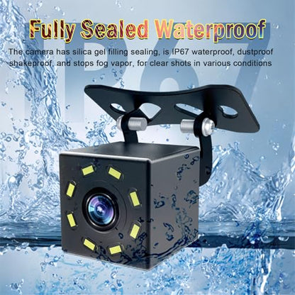 Universal Backup Camera, License Plate Mount, 480P, 8-LED Night Vision - size: 8 LED