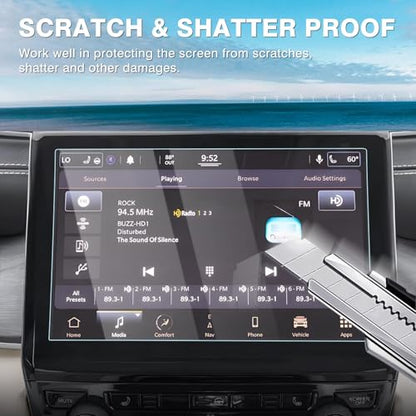 Karltys 2 Pack 10.1-Inch Screen Protector for 2021-2025 2026 Jeep Grand Cherokee L & Dodge Durango & Chrysler Pacifica Tempered Glass Screen Protector Grand Cherokee L Accessories Ultra Clear Anti Glare - size: 2021-2025 Jeep Grand Cherokee L/Dodge Durang