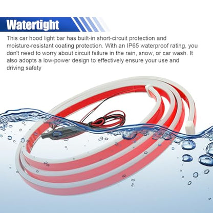 71 Inch Exterior Car LED Hood Light Strip, Ice Blue - color: Ice Blue