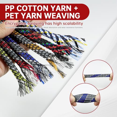 New Braid Sleeve,PP Cotton PET Braided Sleeve Tube Soft Wire Wrap Insulated Cable Protection Line Harness Sheath Daily Household Wire Management (Blue White Grey, 8mm (5/16")-49ft) - color: Blue White Grey, size: 8mm (5/16")-49ft