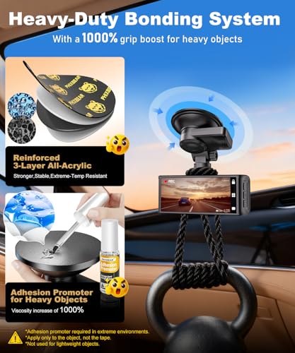 PHIXBEAR Extreme Env. Double Sided Sticky Pads for Dash Cam Mount - Outdoor Heavy Duty Strong Mounting Tape Waterproof Heat Resistant, 36Pcs 1’’ & 2’’ Adhesive Tape for Car Phone Holders - size: 36Pcs 1’’ & 2’’