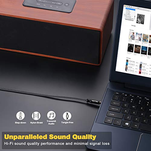 Aux Cord for Car Lossless Auxiliary Cord Nylon Braid, Male to Male 3.5mm Audio Cable (3.9 ft/1.2 m) for Home Stereo Headphone Speaker PC Laptop Smartphone and More –Matte Black - style: MTM