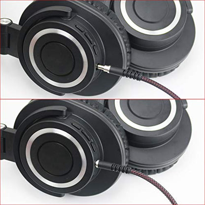 NewFantasia Replacement Audio Upgrade Cable Compatible with Audio-Technica ATH-M50xBT, ATH-AR3BTBK, ATH-SR50BT, ATH-ANC7B, ATH-ANC9, ATH-S700BT, ATH-SR5BTBK Headphones 1.5meters/4.9ft - size: 4.9 ft