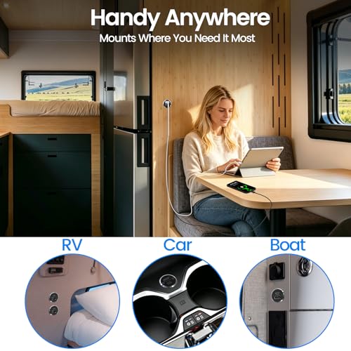 Aluminum RV USB Outlet, Dual Port High-Speed 12V Charger Socket - color: Big Version*2