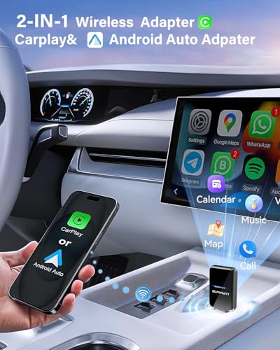2026 Wireless Carplay & Android Auto Adapter 2-in-1 Plug & Play