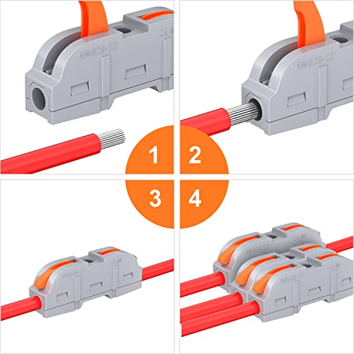 RVBOATPAT 60 PCS Wire Connectors Kit, 1 to 1 Inline Electrical Lever Wire Connectors Nuts Push in Quick Conductor Combination Compact Splicing Connectors 28-12 AWG - style: 1 to 1 Inline