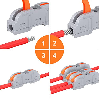 RVBOATPAT 60 PCS Wire Connectors Kit, 1 to 1 Inline Electrical Lever Wire Connectors Nuts Push in Quick Conductor Combination Compact Splicing Connectors 28-12 AWG - style: 1 to 1 Inline