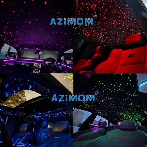 AZIMOM 16W Twinkle & Sound Activate 650pcs*0.03in*13.1ft Fiber Optic Starlight Headliner Kits for Car Home Star Ceiling Sky Decoration, APP& Remote Control Light Engine End Glow Fiber - size: Standard+650pcs*0.03in*13.1ft