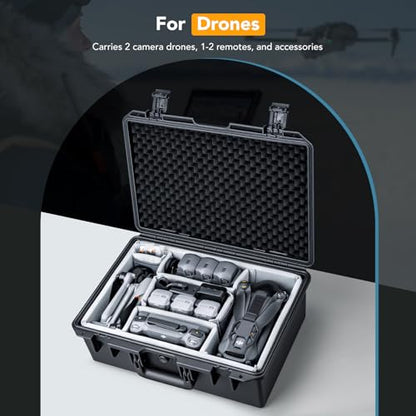 Lykus PVC2 Hard Case with Dividers for Cameras,Lenses,DJI Mavic/Air/Mini - color: Black PVC2
