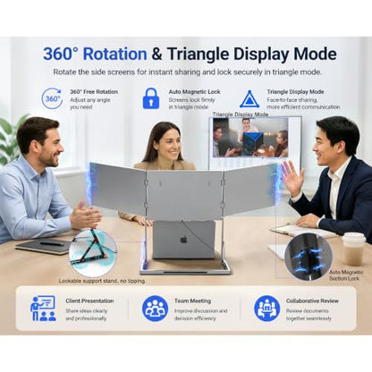 TriCreate 16 QHD 16" Triple Portable Monitor Extender for Laptop - size: T16Q