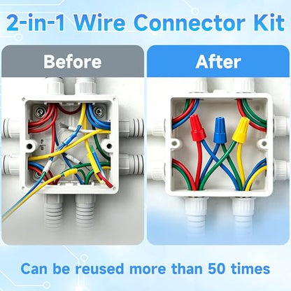 300Pcs Heat Shrink Butt Connectors & Wire Nuts Assortment Kit - Waterproof Electrical Crimp Wire Connectors, Insulated Butt Splice Terminals & Twist-On Wire Caps for Automotive Marine Wiring