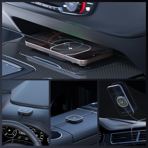 25W Magnetic Wireless Charger for Car, POLMXS Fast Charging pad Ultra-Thin Wireless Phone Charger Mat for Desk & Bedside, Compatible with iPhone 17/16(25W)/15/14/13/12(7.5W) Magsafe(C10)