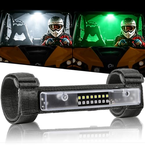 UTV Interior Dome Light White/Green with Switch, Roll Bar Mount LED Light - color: White/Green