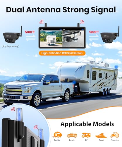 AUTO VOX Wireless Backup Camera Solar Magnetic, 7.2" DVR 1080P Monitor - size: 7.2" Single Cam