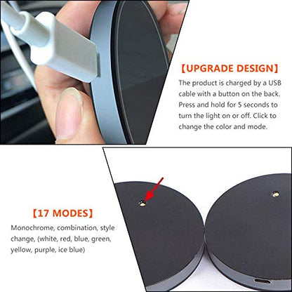 NewL 2 Pieces Car Cup Holder led Lights with 7 Colors USB Charging Darts - color: Darts