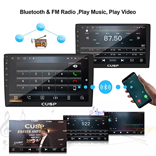 CUSP 10.1 Inch Android Car Stereo Radio, Universal Double Din Head Unit with Wireless CarPlay Android Auto, 8GB+128GB QLED Touch Screen, GPS Navigation, Bluetooth, WiFi, DSP, SWC - color: 10.1 Inch 8G+128G+Car Play and Android Auto