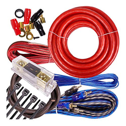Complete 3500W to 6500W Gravity 4 Gauge Amplifier Installation Wiring Kit Amp PK1 4 Ga Red - for Installer and DIY Hobbyist - Perfect for Car/Truck/Motorcycle/RV/ATV