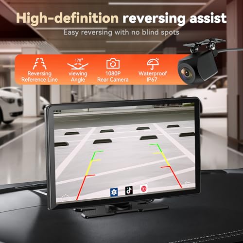 11.3" Wireless Carplay Screen for Car with N-etflix/YouTube/TikTok, Upgraded A-pple CarPlay & Android Auto Screen,Portable AI Magic Box with Backup Camera/Navigation/Voice Control,for All Vehicles