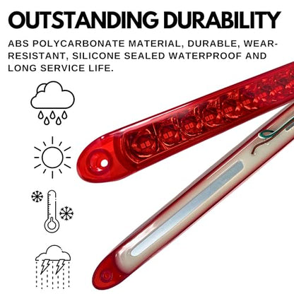 All Star Truck Parts 2PC Red 17" 46 LED Light Bar Stop Turn Tail Third 3rd Brake Light Trailer Center Light Bar Car Truck Cargo Trailer Toy Hauler Tail Super Bright Surface Mount Waterproof - color: Red