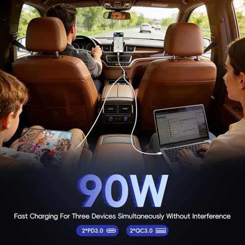 4PCS 90W All-Aluminum RV USB Outlet 12V/24V 3 Ports Recessed Mount - color: Black, size: 4P