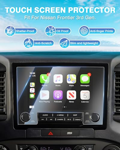Karltys [Upgrade 2 Pack Screen Protector for 2022-2024 Nissan Frontier 9-InchT Accessories tempered Glass [No Glare & Fingerprint] Tempered Glass Nissan Frontier Accessories - size: 9"2022-2024 Nissan Frontier