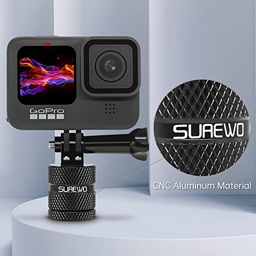 Aluminum 1/4 inch 20 Camera Tripod Adapter Mount, 360° Rotation 1/4"-20 Aluminum Tripod Adapter Mount Compatible with GoPro Hero 13/12/11/10, DJI Action 6/5 Pro/4, Xiaoyi and More Standard - color: 1/4"-20 Tripod Adapter Mount