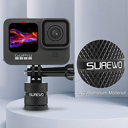 Aluminum 1/4 inch 20 Camera Tripod Adapter Mount, 360° Rotation 1/4"-20 Aluminum Tripod Adapter Mount Compatible with GoPro Hero 13/12/11/10, DJI Action 6/5 Pro/4, Xiaoyi and More Standard - color: 1/4"-20 Tripod Adapter Mount