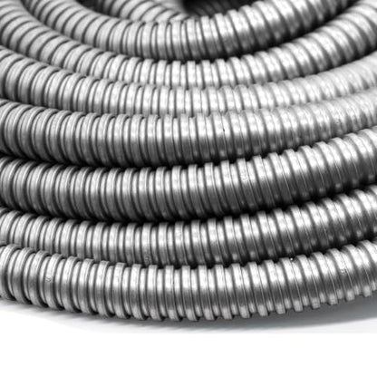 3/4 inch x25ft Flexible Electrical Conduit - Galvanized Steel Greenfield Flex Metal Conduit for Exposed Wiring, AC Connections & Industrial Cable Protection - size: 3/4 inch x25ft