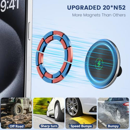 Surfcabin Magnetic Car Vent Wireless Charger Phone Mount for 2021-2026 F150 - style: Compatible with F150 2021-2026 with Charging-Magnetic