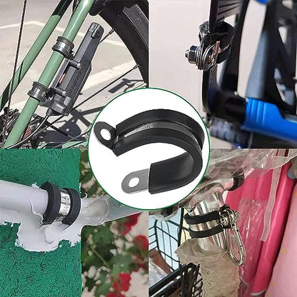 OURU 1-1/4 Inch Cable Clamps, Rubber Coated Insulated Clamps, 50pcs, 32mm - size: 50 PCS - 1-1/4 Inch