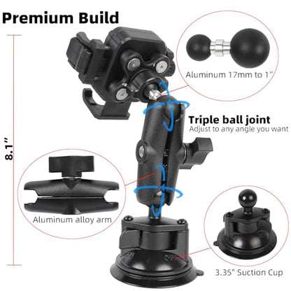 Windshield Phone Mount with Vibration Dampener, Universal Suction Cup Phone Holder for Boat/Car/Truck, 360° Rotation, Camera Friendly, One-Handed 1-Second Lock & Release, Fits 4.7-7" Phones - style: Suction Cup Base