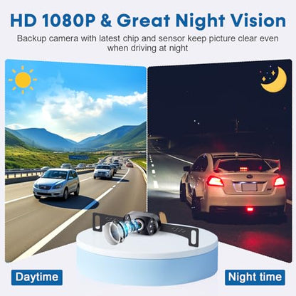 7-inch Backup Camera Ease-Setup for Cars: 1080P HD Real Time Image