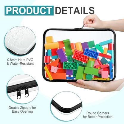 Sanwuta 6 Clear Hard Zipper Case, Black, 12.6 x 9 x 2 Inch - color: Black, size: 12.6 x 9 x 2 Inch
