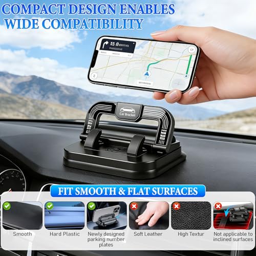 Car Phone Holder 360 Degree Rotation,Suction Cup Fixed Non-Slip Mobile Phone Holder Suitable (Orange) - color: Orange