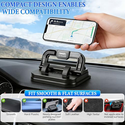 Car Phone Holder 360 Degree Rotation,Suction Cup Fixed Non-Slip Mobile Phone Holder Suitable (Orange) - color: Orange