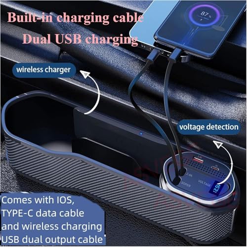 ASVEGE Universal Car Seat Gap Filler Organizer with Wireless Charger - size: box-1