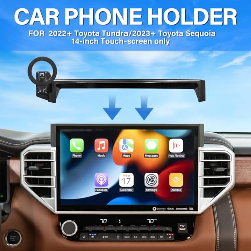 for MagSafe Car Phone Holder for 2022-2025 2026 Toyota Tundra Accessories, 2023-2026 Sequoia Magnetic Phone Holder 360° Cell Phone Mount for Toyota Tundra/Sequoia (14-Inch Screen Fixed Clip) - size: For 2022+Tundra/2023+Sequoia 14-in